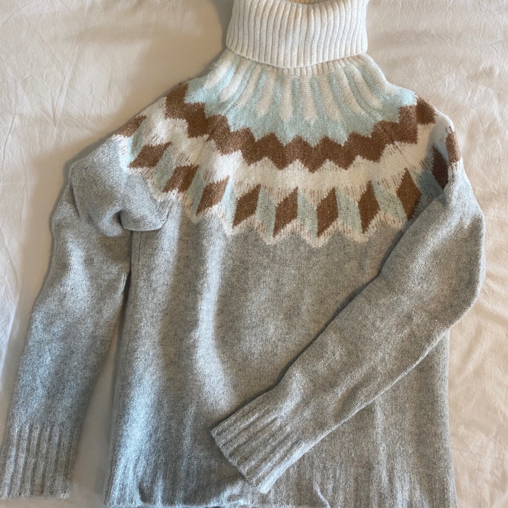 J. Crew Fair Isle Turtleneck in Supersoft Yarn